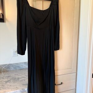 Reformation Black Long Sleeve Dress